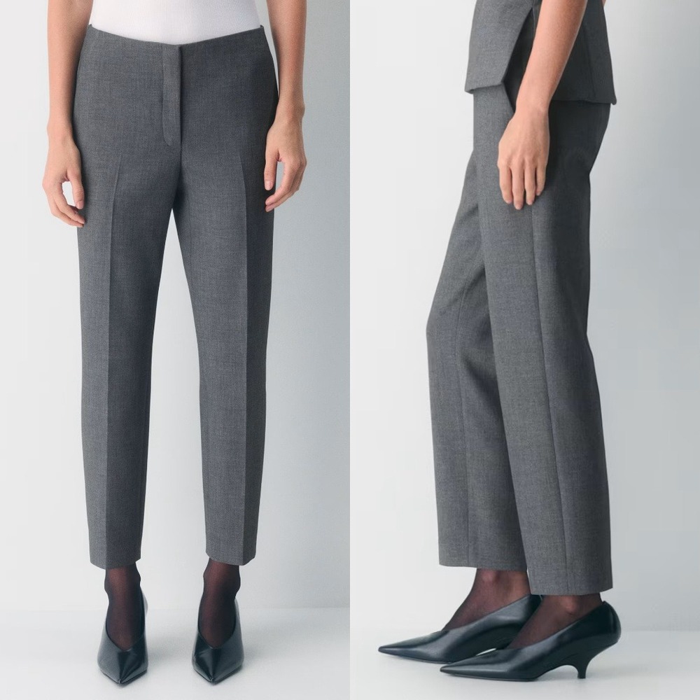 Babaton Gray Tailored Straight-Leg Trousers